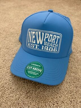 Legacy Newport Beach Kids Trucker Hat - Bright Blue with White Logo